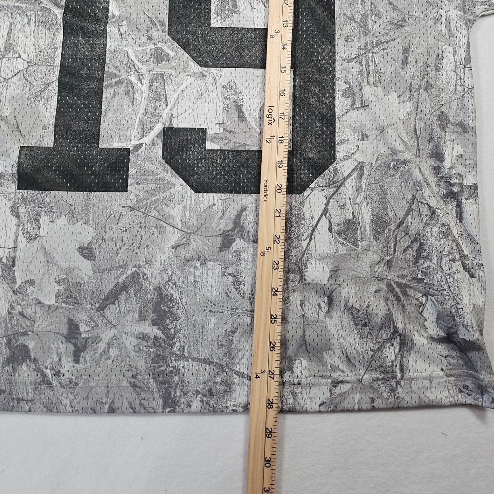 Hollister Mens Baggy Fit Mesh Football Jersey Grey Leaf Camo Number 19 Large - Picture 6 of 7